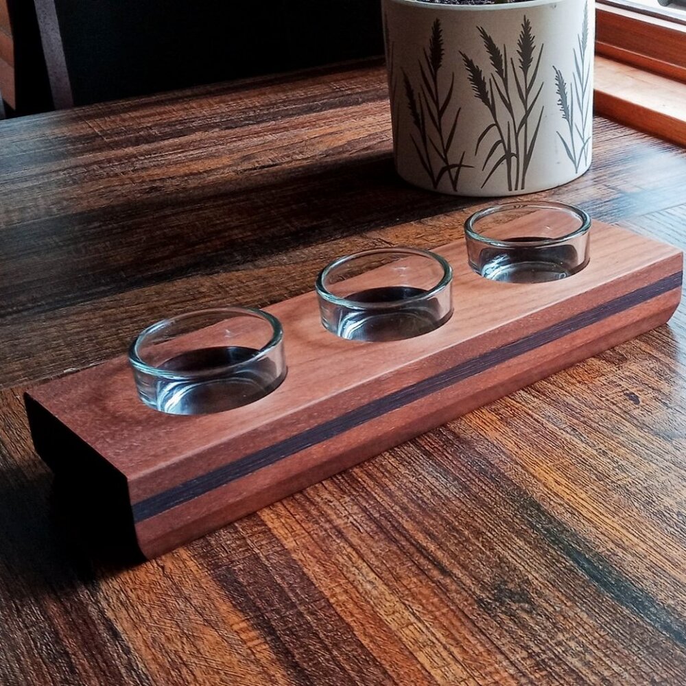1-of-a-kind Finely Crafted Handsome Handmade Walnut & Wenge Wood Tealight Holder